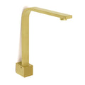 Square Gooseneck Bathroom Spout Bathtub Filler Tap with 360° Swivel - Brushed Gold
