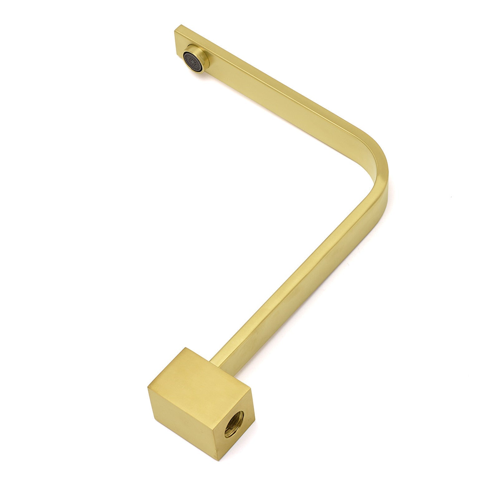 Brushed Gold Square Bathroom Spout Gooseneck Arm Bathtub Filler Tap Water Outlet - Furniture > Bathroom > Shower Heads & Screens - Rivercity House & Home Co. (ABN 18 642 972 209) - Affordable Modern Furniture Australia