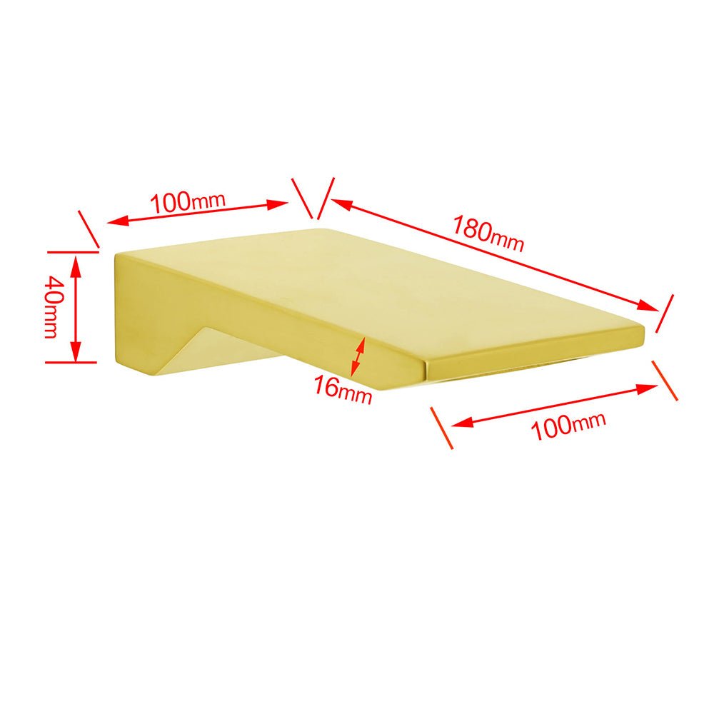 Brushed Gold Square Cubic Shower Bathtub Waterfall Spout Filler Outlet 1/2" End - Furniture > Bathroom > Shower Heads & Screens - Rivercity House & Home Co. (ABN 18 642 972 209) - Affordable Modern Furniture Australia