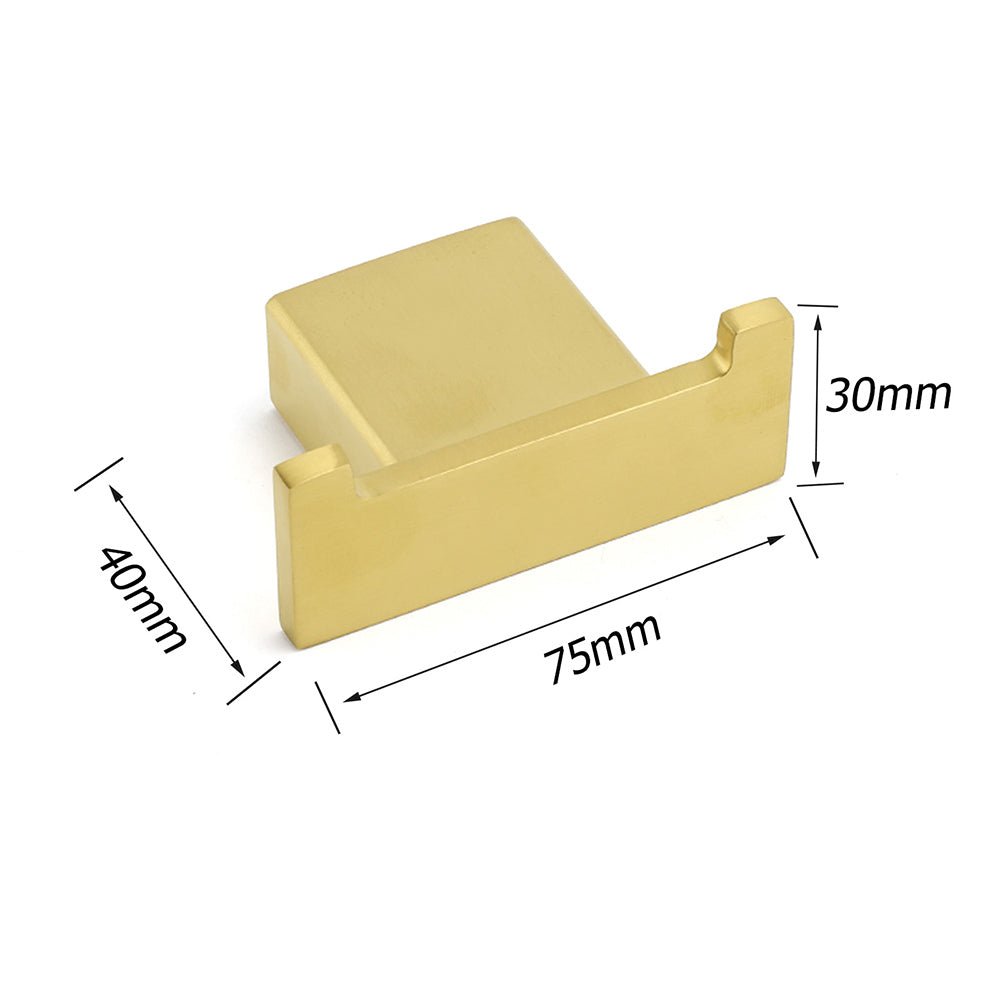 Brushed Gold Square Robe Hook Clothes Towel Towel Hanger Holder Wall Mounted Kit - Home & Garden > Bathroom Accessories > Shower Accessories - Rivercity House & Home Co. (ABN 18 642 972 209) - Affordable Modern Furniture Australia