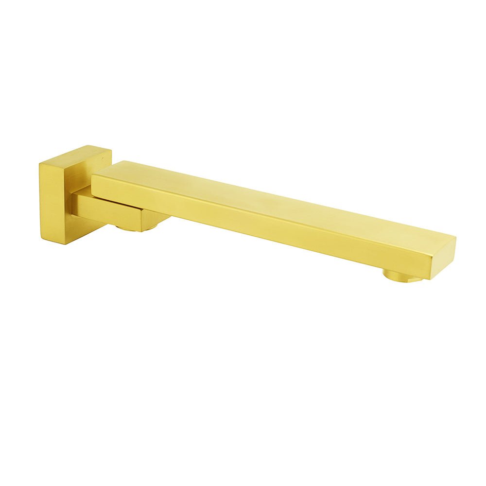 Brushed Gold Square Stainless Steel 180 Swivel Bathtub Faucet Water Outlet Spout - Furniture > Bathroom > Shower Heads & Screens - Rivercity House & Home Co. (ABN 18 642 972 209) - Affordable Modern Furniture Australia