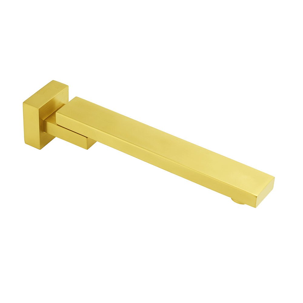 Brushed Gold Square Stainless Steel 180 Swivel Bathtub Faucet Water Outlet Spout - Furniture > Bathroom > Shower Heads & Screens - Rivercity House & Home Co. (ABN 18 642 972 209) - Affordable Modern Furniture Australia