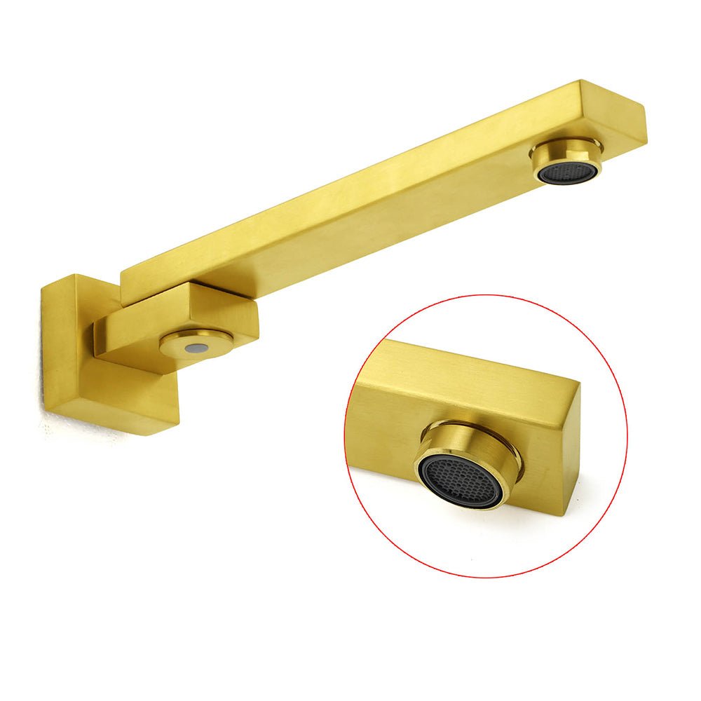 Brushed Gold Square Stainless Steel 180 Swivel Bathtub Faucet Water Outlet Spout - Furniture > Bathroom > Shower Heads & Screens - Rivercity House & Home Co. (ABN 18 642 972 209) - Affordable Modern Furniture Australia