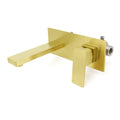 Square Wall Mount Basin Mixer Faucet Set with Laundry Vanity Tap Spout - Brushed Gold