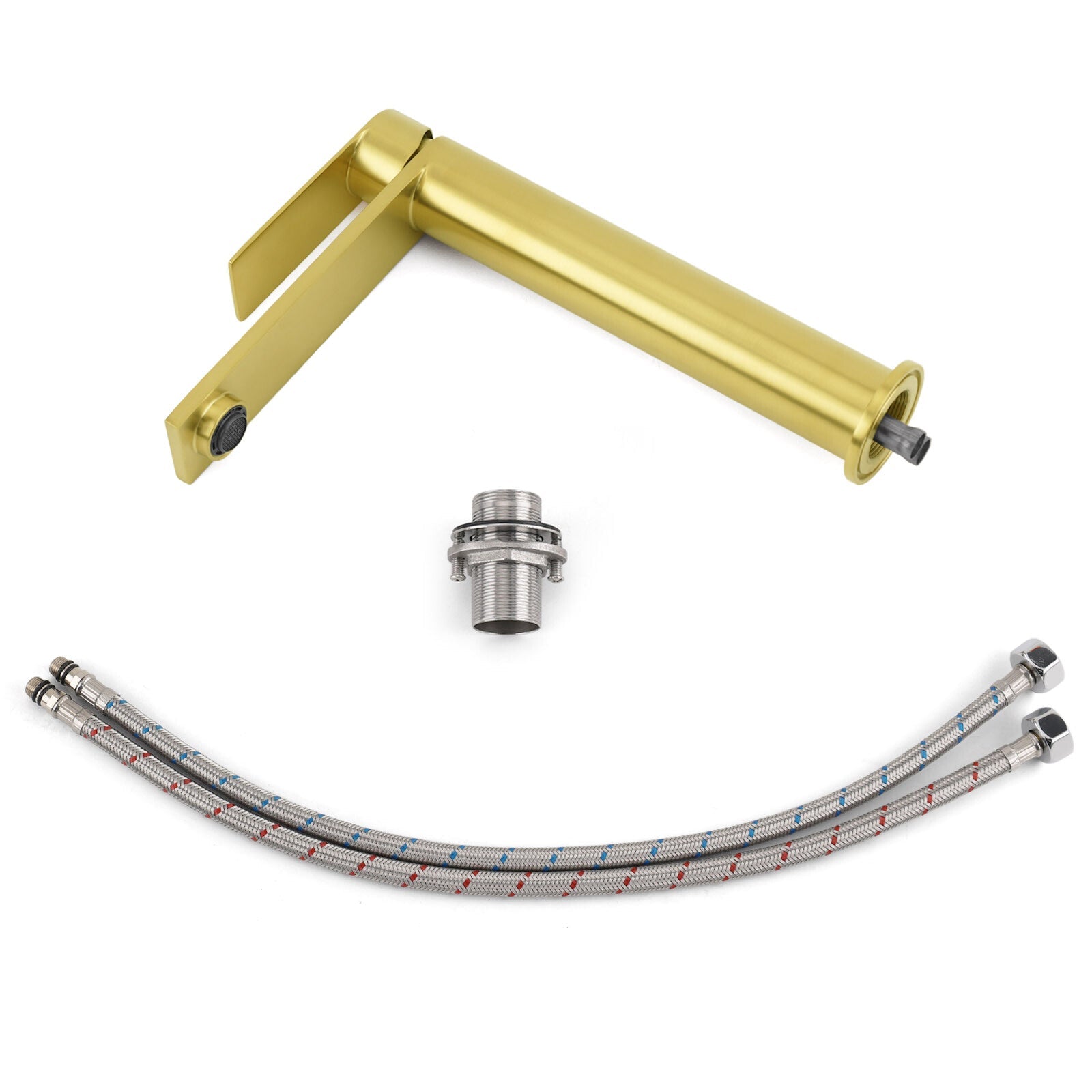 Brushed Gold Stainless Steel Tall Basin Mixer Vanity Sink Faucet Laundry Spout - Furniture > Bathroom > Shower Heads & Screens - Rivercity House & Home Co. (ABN 18 642 972 209) - Affordable Modern Furniture Australia