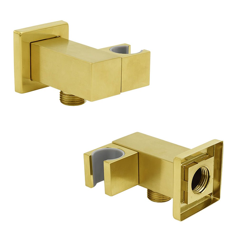 Brushed Gold Swivel Shower Head Holder Bracket Wall Inlet Elbow Water Connector 1/2 Inch - Furniture > Bathroom > Shower Heads & Screens - Rivercity House & Home Co. (ABN 18 642 972 209) - Affordable Modern Furniture Australia