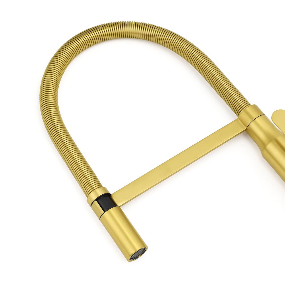 Brushed Gold Tall Kitchen Sink Basin Mixer 360º Swivel Faucet Tap Pull Out Spout - Furniture > Bathroom > Shower Heads & Screens - Rivercity House & Home Co. (ABN 18 642 972 209) - Affordable Modern Furniture Australia