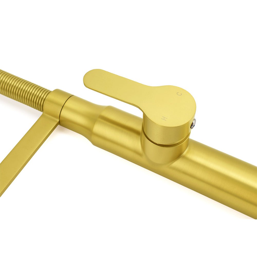 Brushed Gold Tall Kitchen Sink Basin Mixer 360º Swivel Faucet Tap Pull Out Spout - Furniture > Bathroom > Shower Heads & Screens - Rivercity House & Home Co. (ABN 18 642 972 209) - Affordable Modern Furniture Australia