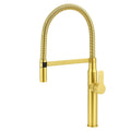 Tall Kitchen Sink Mixer Tap with 360º Swivel Pull Out Spout - Brushed Gold