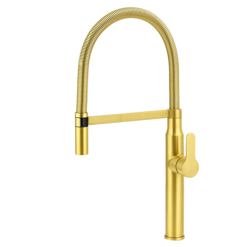 Brushed Gold Tall Kitchen Sink Basin Mixer 360º Swivel Faucet Tap Pull Out Spout - Furniture > Bathroom > Shower Heads & Screens - Rivercity House & Home Co. (ABN 18 642 972 209) - Affordable Modern Furniture Australia