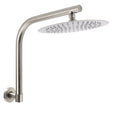 10" Round Rainfall Shower Head with 360° Swivel Gooseneck Wall Arm - Brushed Nickel