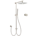 12" Large Rain Shower Head with Twin Handheld Rose Sliding Rail and Mixer - Brushed Nickel