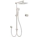 12" Large Rainfall Twin Shower Head with Handheld Sliding Rail and Mixer - Brushed Nickel