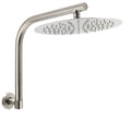 12" Round Rainfall Shower Head with 360° Swivel Gooseneck Wall Arm - Brushed Nickel