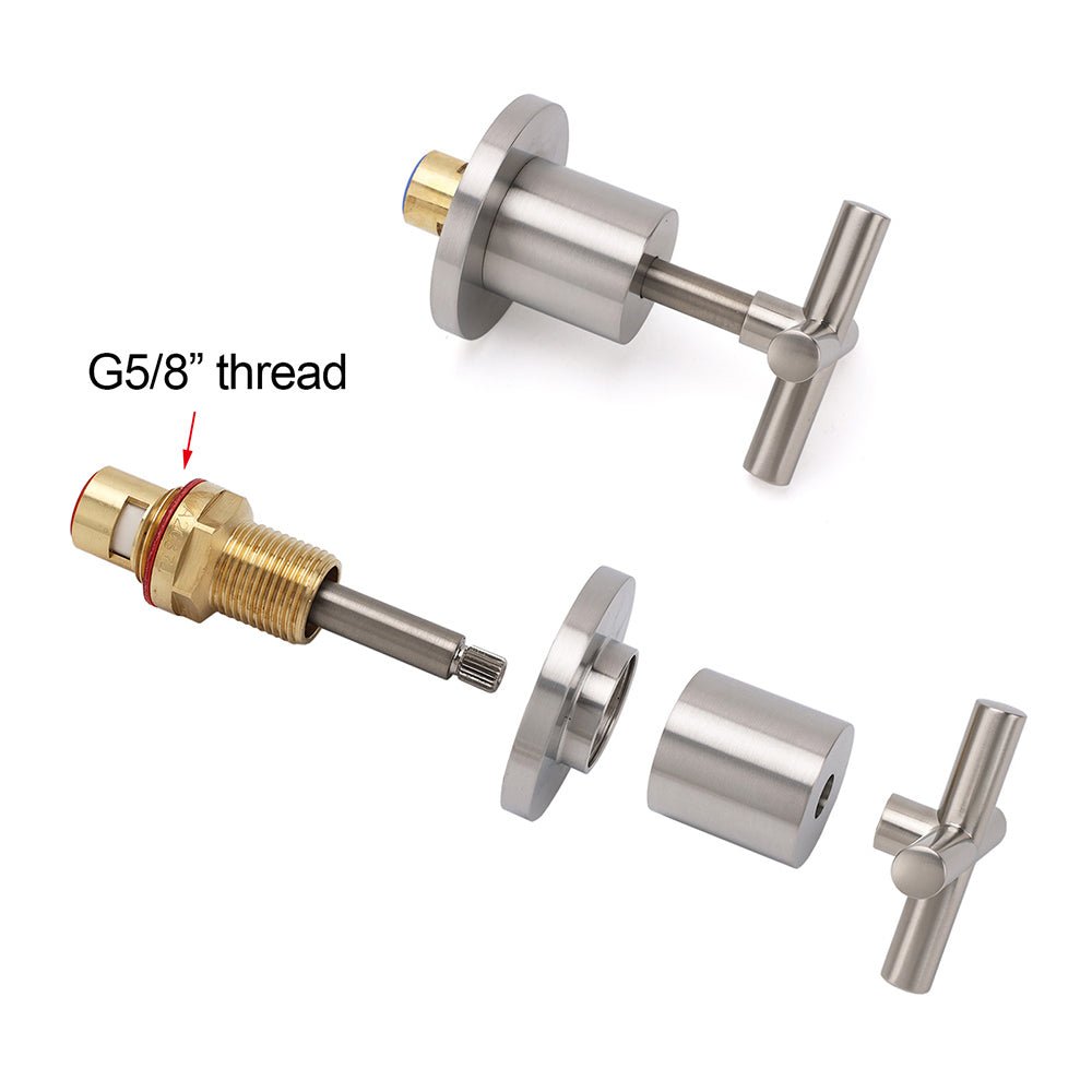 Brushed Nickel 1/4 Turn Twin Shower Taps Set Hot Cold Water Control Vanity Mixer - Furniture > Bathroom > Shower Heads & Screens - Rivercity House & Home Co. (ABN 18 642 972 209) - Affordable Modern Furniture Australia