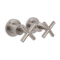 Twin 1/4 Turn Shower Taps Set with Hot Cold Control Brushed Nickel