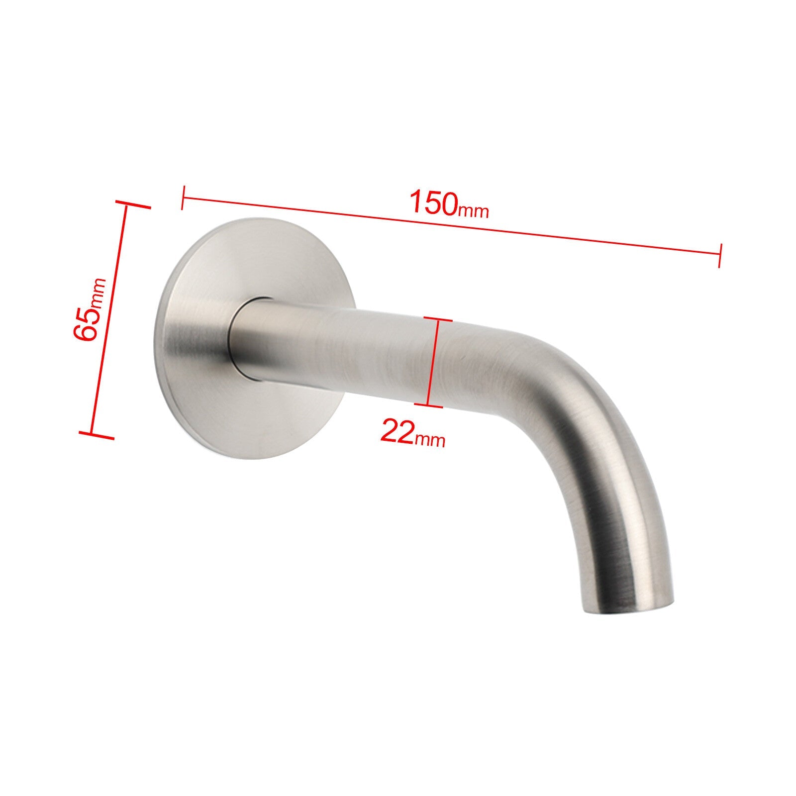 Brushed Nickel 150mm Round Curve Faucet Water Outlet Swivel Bathtub Filler Spout - Furniture > Bathroom > Shower Heads & Screens - Rivercity House & Home Co. (ABN 18 642 972 209) - Affordable Modern Furniture Australia