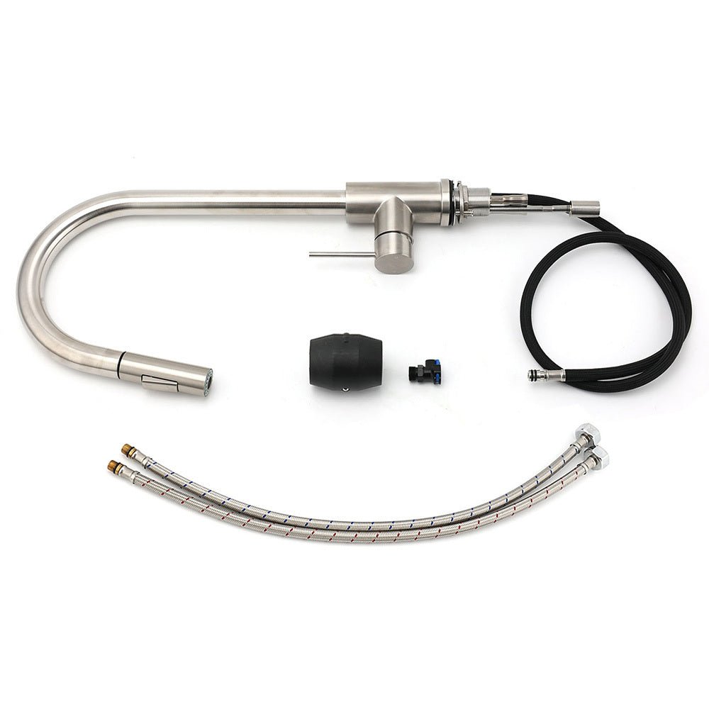 Brushed Nickel 2 Way Spray Kitchen Mixer Tap Pull Out Sink Laundry Swivel Faucet - Furniture > Bathroom > Shower Heads & Screens - Rivercity House & Home Co. (ABN 18 642 972 209) - Affordable Modern Furniture Australia