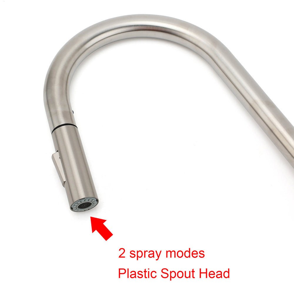 Brushed Nickel 2 Way Spray Kitchen Mixer Tap Pull Out Sink Laundry Swivel Faucet - Furniture > Bathroom > Shower Heads & Screens - Rivercity House & Home Co. (ABN 18 642 972 209) - Affordable Modern Furniture Australia