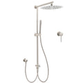 12" Round 2-in-1 Rain & Handheld Shower Set with Sliding Rail & Wall Mixer - Brushed Nickel