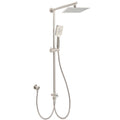 8" Square 2-in-1 Rainfall Shower Head with Handheld & Sliding Rail Set - Brushed Nickel