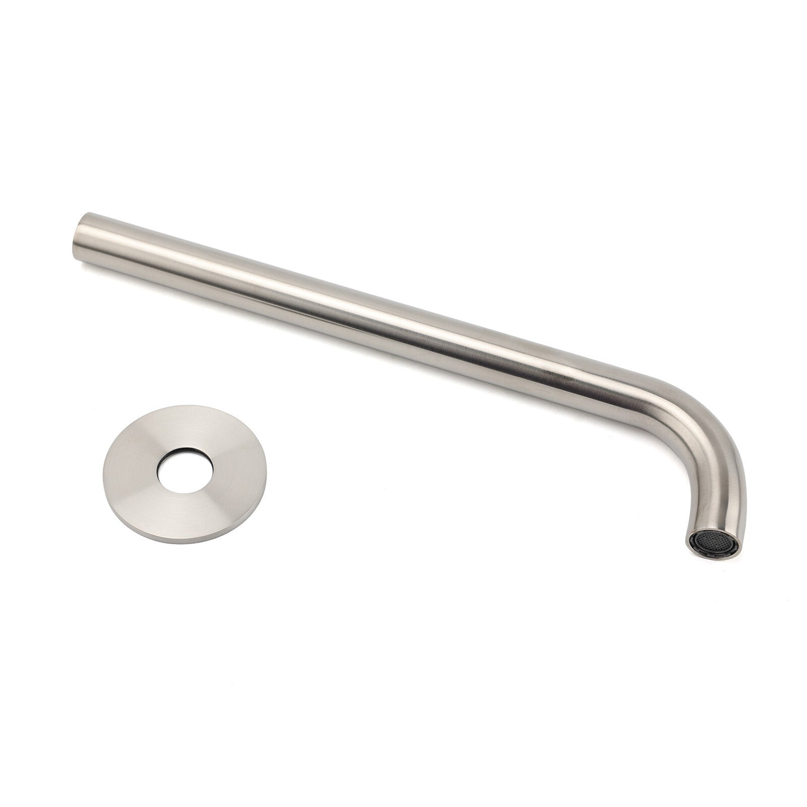 Brushed Nickel 300mm Extra Long Wall Mounted Extention Bathtub Filler Spout Set - Furniture > Bathroom > Shower Heads & Screens - Rivercity House & Home Co. (ABN 18 642 972 209) - Affordable Modern Furniture Australia