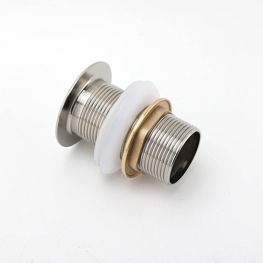 Brushed Nickel 32mm Push Pop Up Waste Plug Non - Overflow Basin Sink Drain Outlet - Furniture > Bathroom > Shower Heads & Screens - Rivercity House & Home Co. (ABN 18 642 972 209) - Affordable Modern Furniture Australia