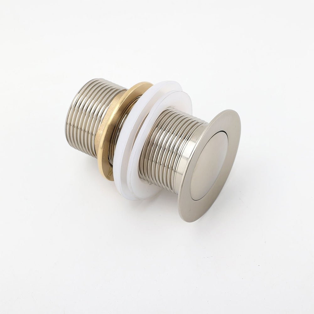 Brushed Nickel 32mm Push Pop Up Waste Plug Non - Overflow Basin Sink Drain Outlet - Furniture > Bathroom > Shower Heads & Screens - Rivercity House & Home Co. (ABN 18 642 972 209) - Affordable Modern Furniture Australia