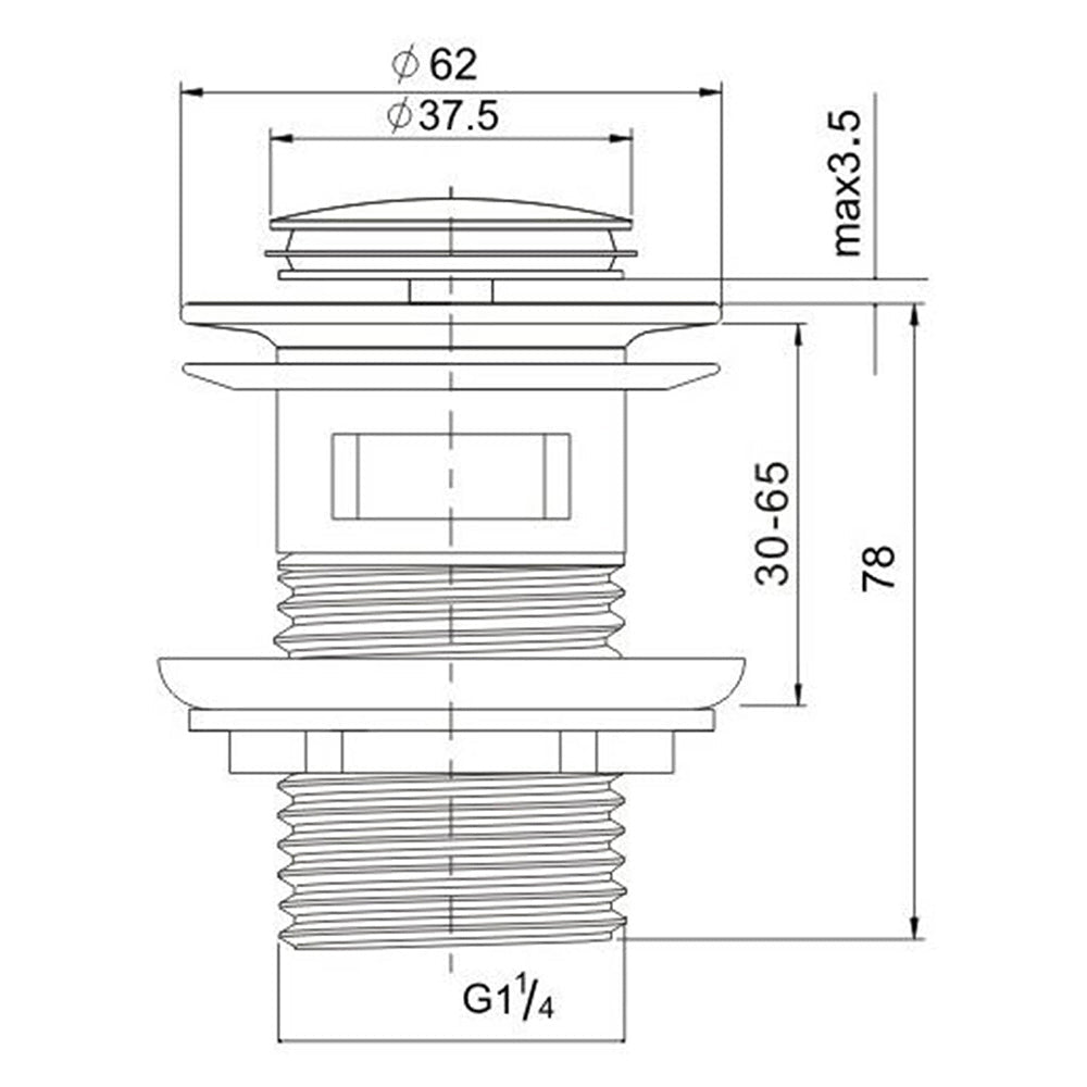 Brushed Nickel 32mm Push Pop Up Waste Plug Overflow Basin Sink Drain Outlet Kit - Furniture > Bathroom > Shower Heads & Screens - Rivercity House & Home Co. (ABN 18 642 972 209) - Affordable Modern Furniture Australia