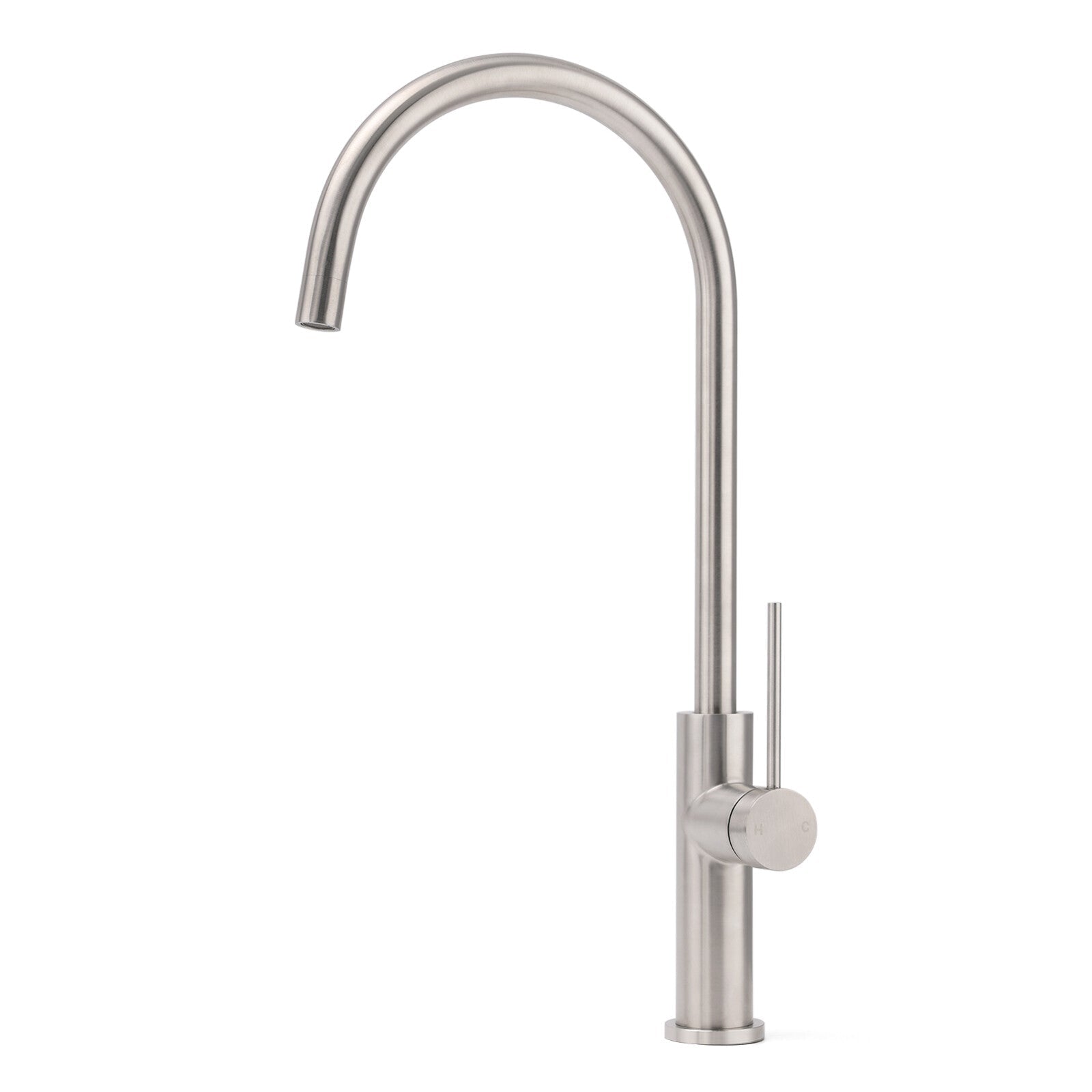 Brushed Nickel 435mm Tall Slim Round Kitchen Laundry Sink Mixer Faucet Tap Spout - Furniture > Bathroom > Shower Heads & Screens - Rivercity House & Home Co. (ABN 18 642 972 209) - Affordable Modern Furniture Australia