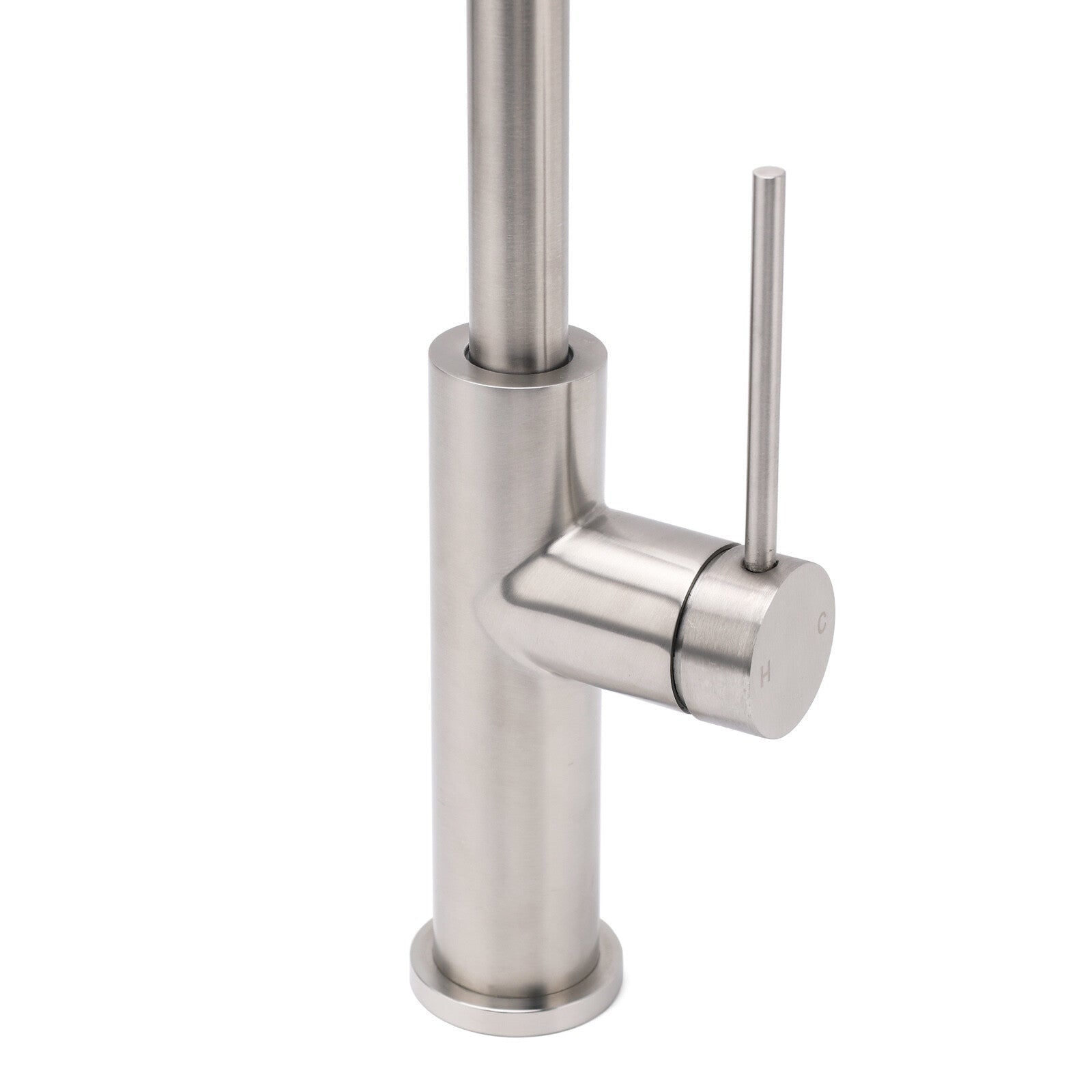 Brushed Nickel 435mm Tall Slim Round Kitchen Laundry Sink Mixer Faucet Tap Spout - Furniture > Bathroom > Shower Heads & Screens - Rivercity House & Home Co. (ABN 18 642 972 209) - Affordable Modern Furniture Australia