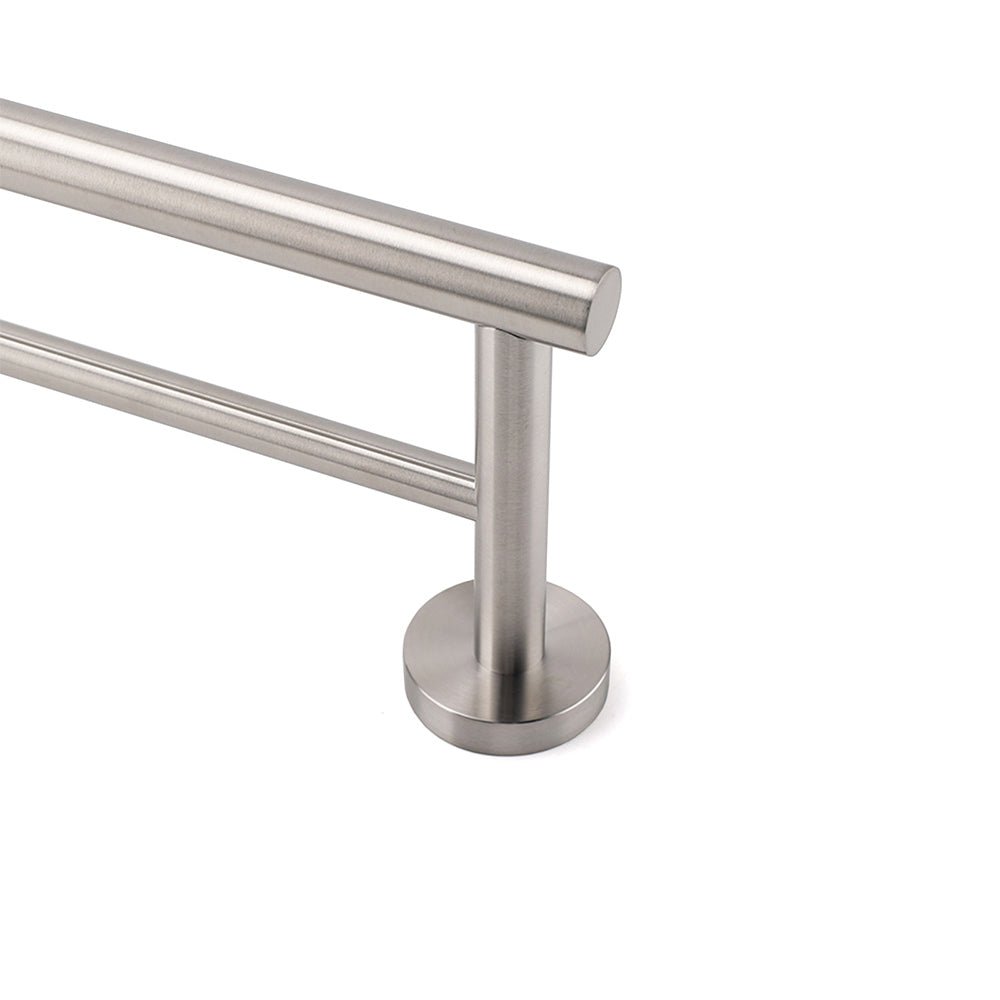 Brushed Nickel 750mm Double Towel Rack Rail Holder Round Hanger Bar Wall Mounted - Home & Garden > Bathroom Accessories > Shower Accessories - Rivercity House & Home Co. (ABN 18 642 972 209) - Affordable Modern Furniture Australia
