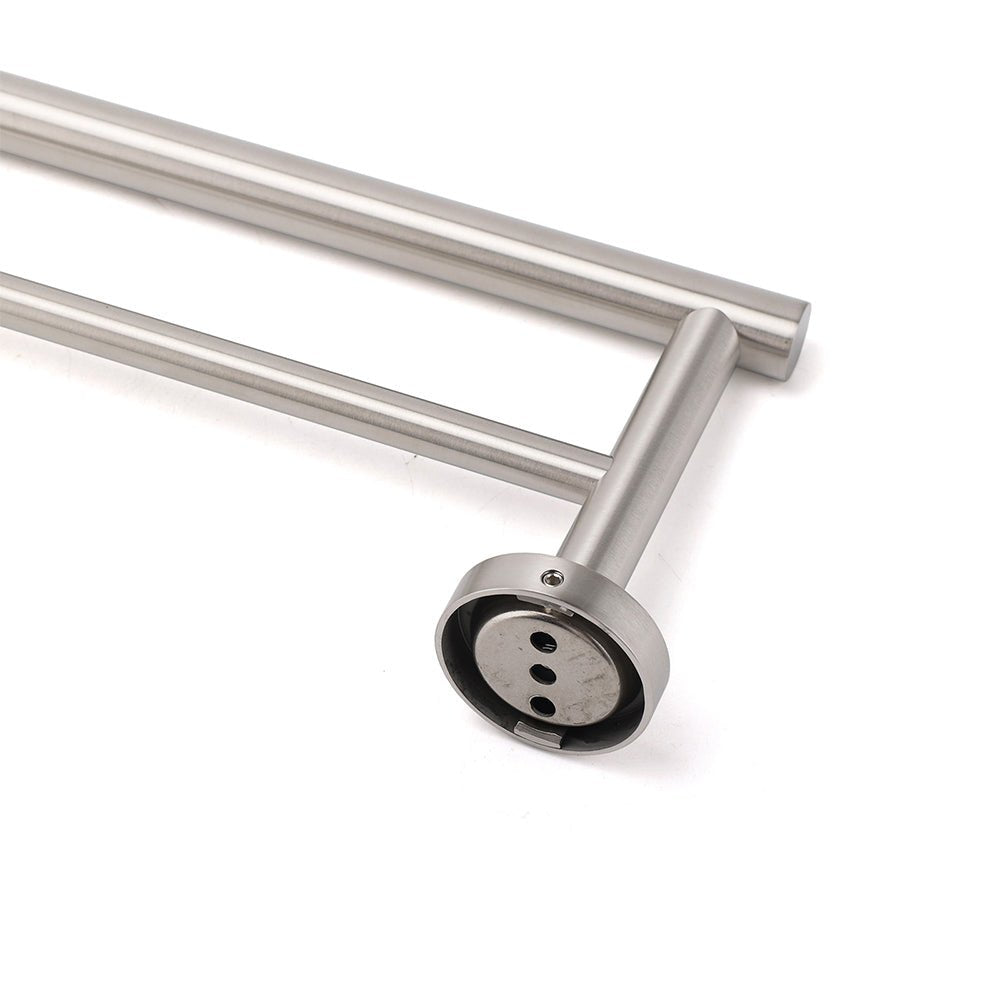 Brushed Nickel 750mm Double Towel Rack Rail Holder Round Hanger Bar Wall Mounted - Home & Garden > Bathroom Accessories > Shower Accessories - Rivercity House & Home Co. (ABN 18 642 972 209) - Affordable Modern Furniture Australia