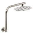 8" Round Rainfall Shower Head with 360° Swivel Gooseneck Wall Arm - Brushed Nickel