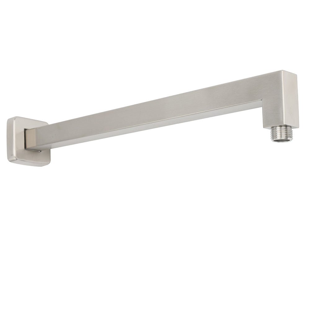 Brushed Nickel 8" Square Rainfall Shower Head + 400mm Straight Wall Mount Arm - Furniture > Bathroom > Shower Heads & Screens - Rivercity House & Home Co. (ABN 18 642 972 209) - Affordable Modern Furniture Australia