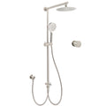 8" Brushed Nickel Twin Rain & Handheld Shower Set with Sliding Rail & Mixer - Brushed Nickel