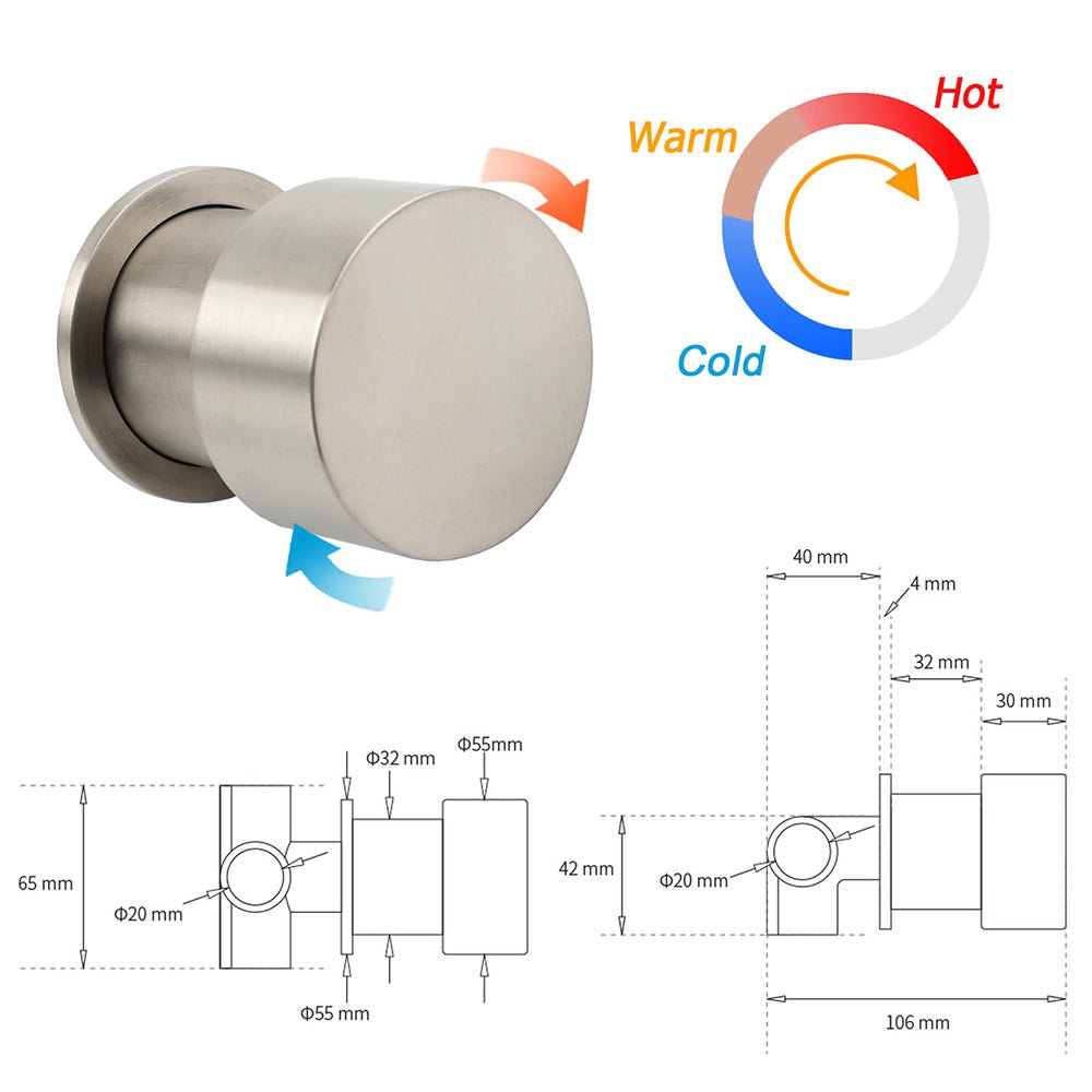 Brushed Nickel 8" Thin Rain Head Twin Shower Metal Handheld Rose Sliding Rail Arm Set With Mixer - Furniture > Bathroom > Shower Heads & Screens - Rivercity House & Home Co. (ABN 18 642 972 209) - Affordable Modern Furniture Australia