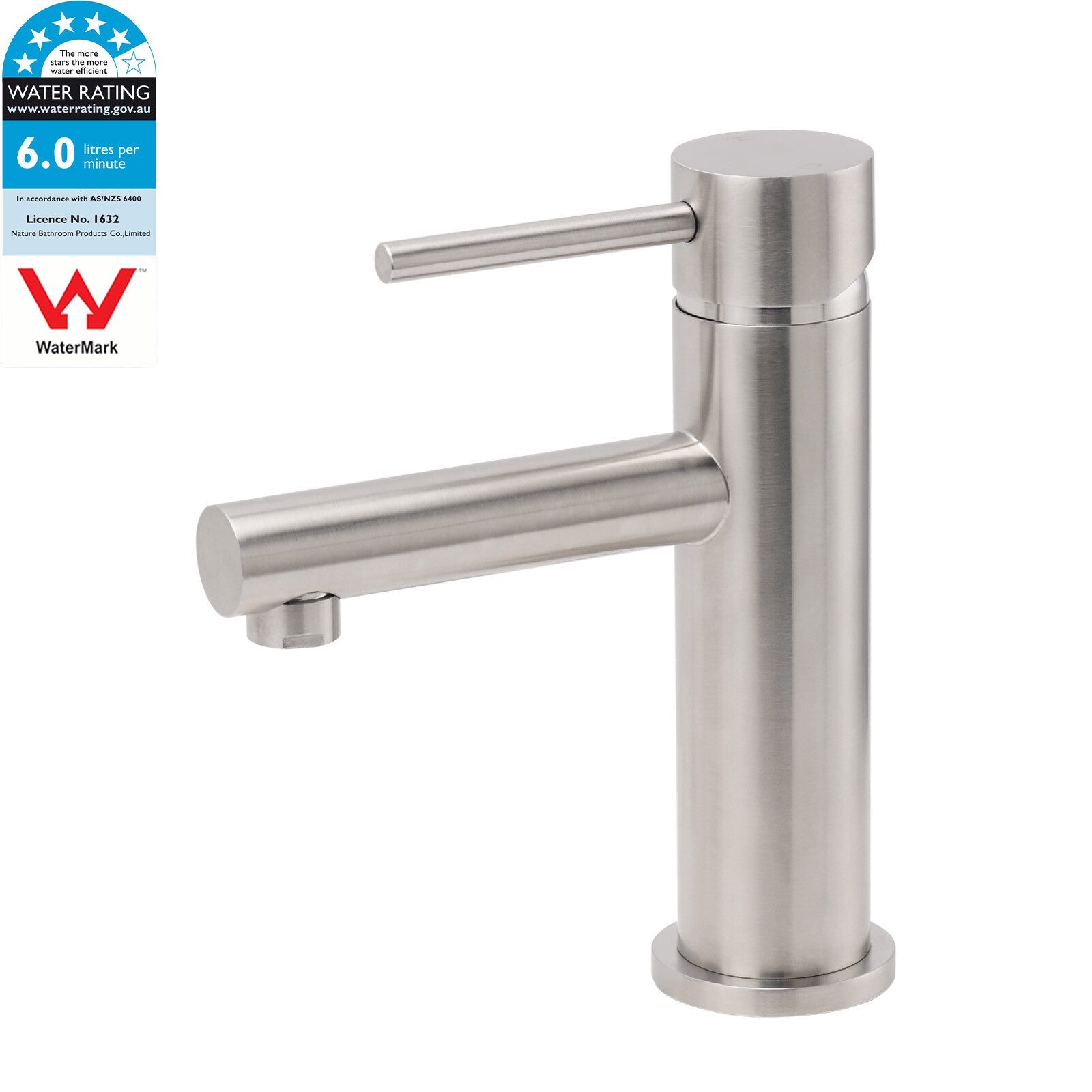 Brushed Nickel Basic Round Bathroom Basin Mixer Laundry Vanity Sink Faucet Tap - Furniture > Bathroom > Shower Heads & Screens - Rivercity House & Home Co. (ABN 18 642 972 209) - Affordable Modern Furniture Australia