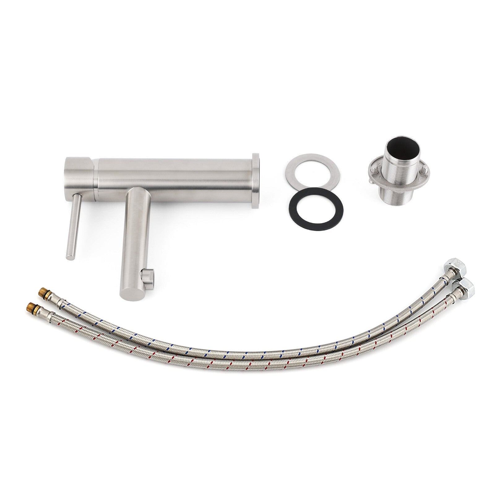 Brushed Nickel Basic Round Bathroom Basin Mixer Laundry Vanity Sink Faucet Tap - Furniture > Bathroom > Shower Heads & Screens - Rivercity House & Home Co. (ABN 18 642 972 209) - Affordable Modern Furniture Australia