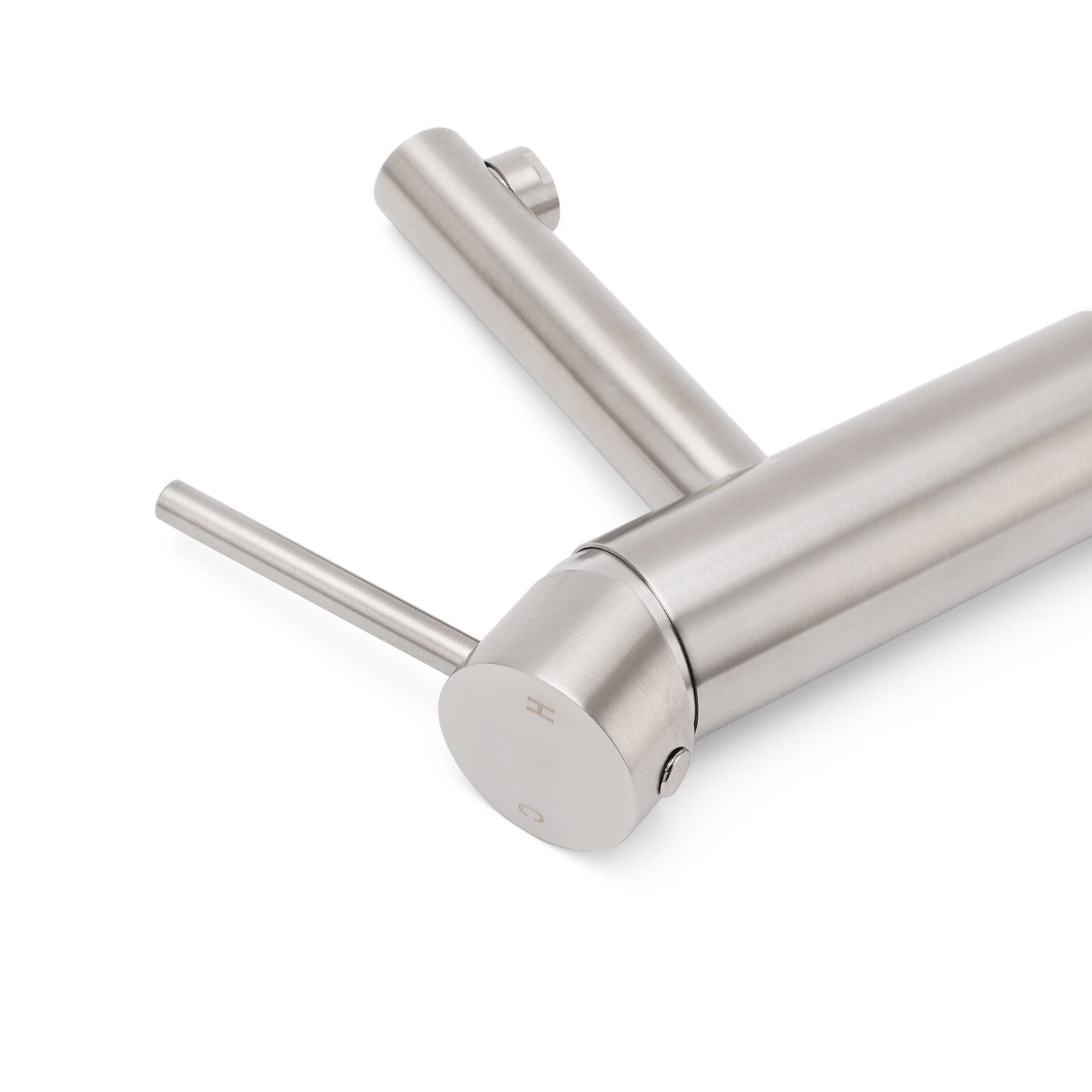 Brushed Nickel Basic Round Bathroom Basin Mixer Laundry Vanity Sink Faucet Tap - Furniture > Bathroom > Shower Heads & Screens - Rivercity House & Home Co. (ABN 18 642 972 209) - Affordable Modern Furniture Australia