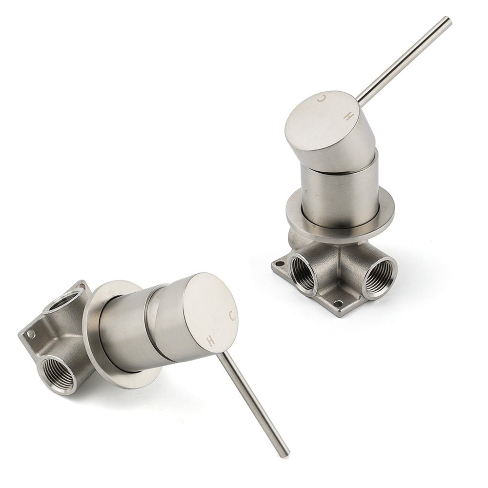 Brushed Nickel Bath Shower Mixer Hot Cold Water Tap Ceramic Cartridge Small Face - Furniture > Bathroom > Shower Heads & Screens - Rivercity House & Home Co. (ABN 18 642 972 209) - Affordable Modern Furniture Australia