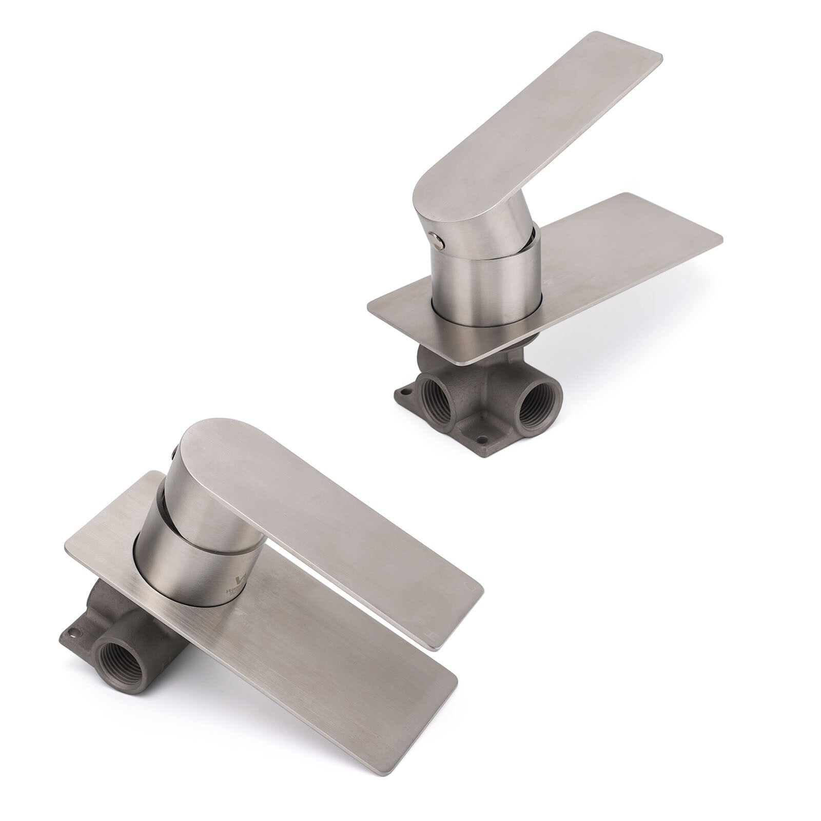 Brushed Nickel Bathroom Flat Lever Handle Shower Mixer Hot Cold Water Tap Valve - Furniture > Bathroom > Shower Heads & Screens - Rivercity House & Home Co. (ABN 18 642 972 209) - Affordable Modern Furniture Australia