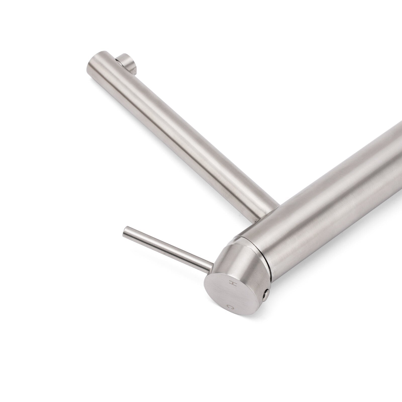 Brushed Nickel Classic Round Bathroom Basin Straight Spout Mixer Sink Faucet Tap - Furniture > Bathroom > Shower Heads & Screens - Rivercity House & Home Co. (ABN 18 642 972 209) - Affordable Modern Furniture Australia