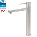 Classic Round Bathroom Basin Mixer Faucet with Straight Spout - Brushed Nickel
