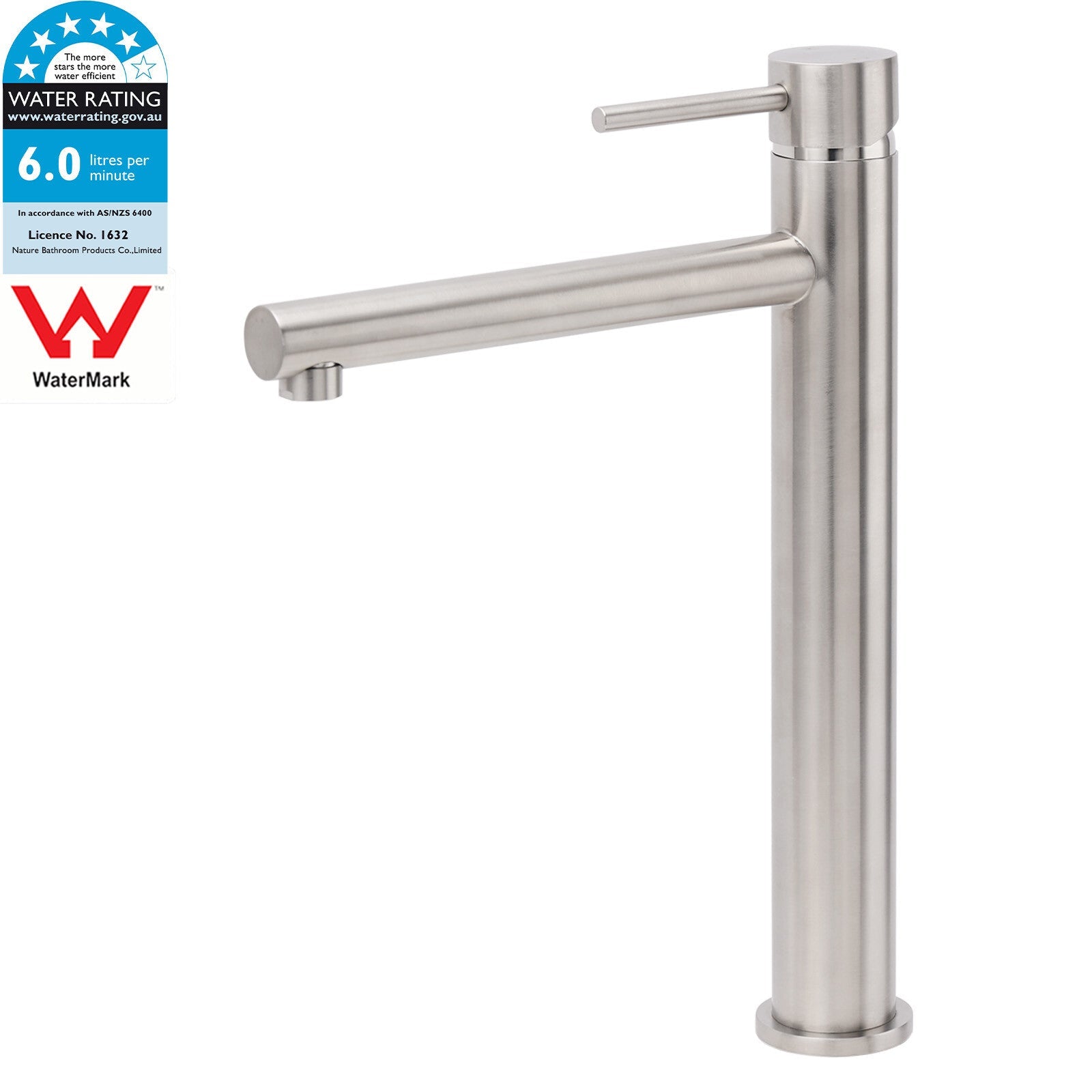 Brushed Nickel Classic Round Bathroom Basin Straight Spout Mixer Sink Faucet Tap - Furniture > Bathroom > Shower Heads & Screens - Rivercity House & Home Co. (ABN 18 642 972 209) - Affordable Modern Furniture Australia