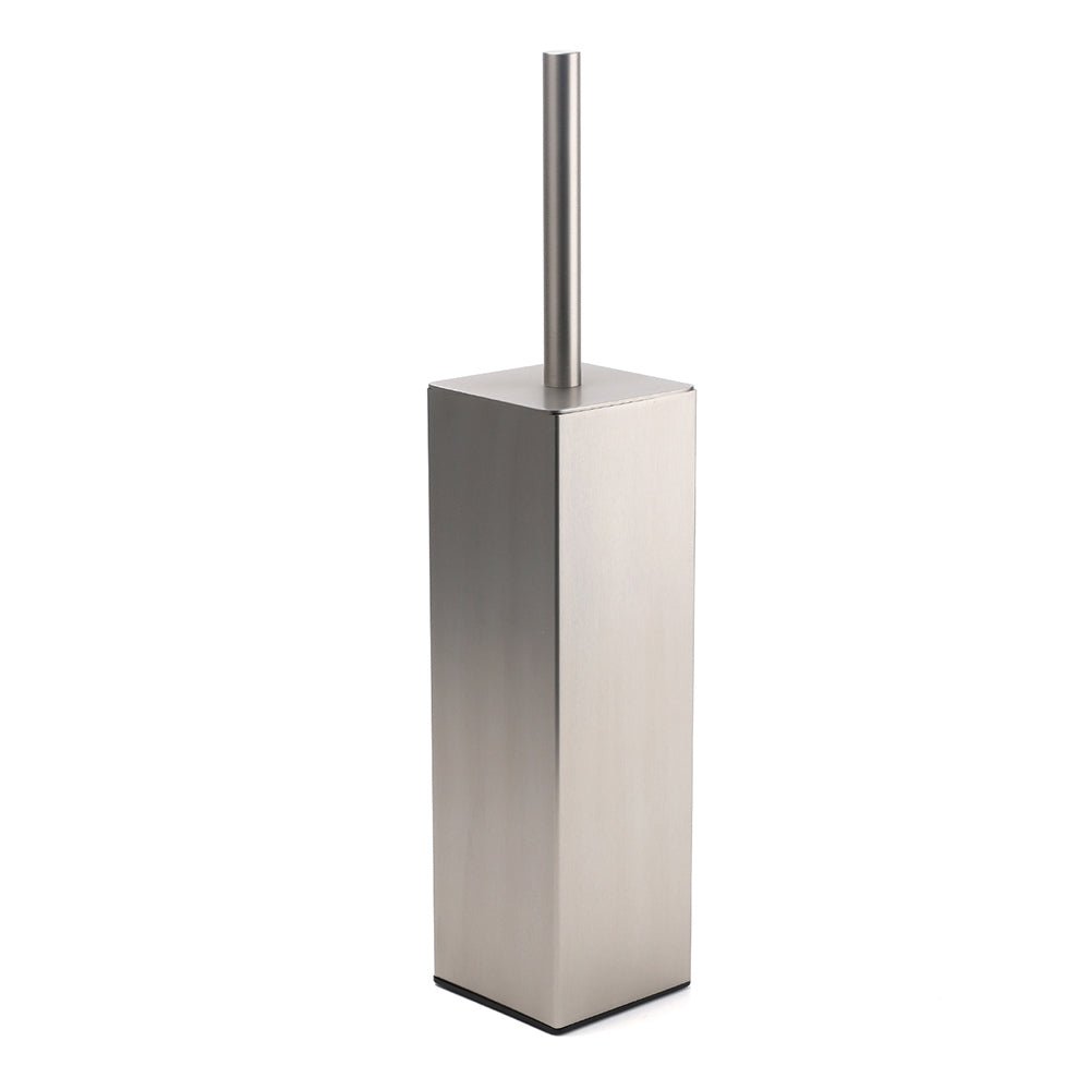 Brushed Nickel Cubic Square Toilet Brush Stainless Steel Wall Mounted Holder Cup - Home & Garden > Bathroom Accessories > Shower Accessories - Rivercity House & Home Co. (ABN 18 642 972 209) - Affordable Modern Furniture Australia