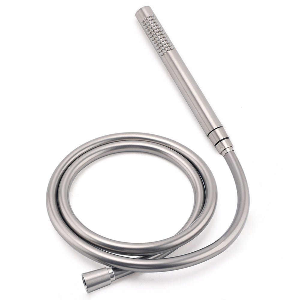 Brushed Nickel Dual Round 12" Stainless Steel Rain Shower Head Metal Handheld Sliding Rail Arm Set - Furniture > Bathroom > Shower Heads & Screens - Rivercity House & Home Co. (ABN 18 642 972 209) - Affordable Modern Furniture Australia