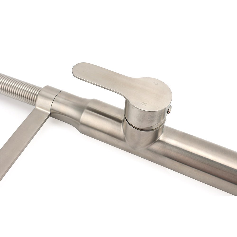Brushed Nickel Kitchen Sink Basin Mixer 360 Swivel Faucet Tap Pull Out Spout SUS - Furniture > Bathroom > Shower Heads & Screens - Rivercity House & Home Co. (ABN 18 642 972 209) - Affordable Modern Furniture Australia