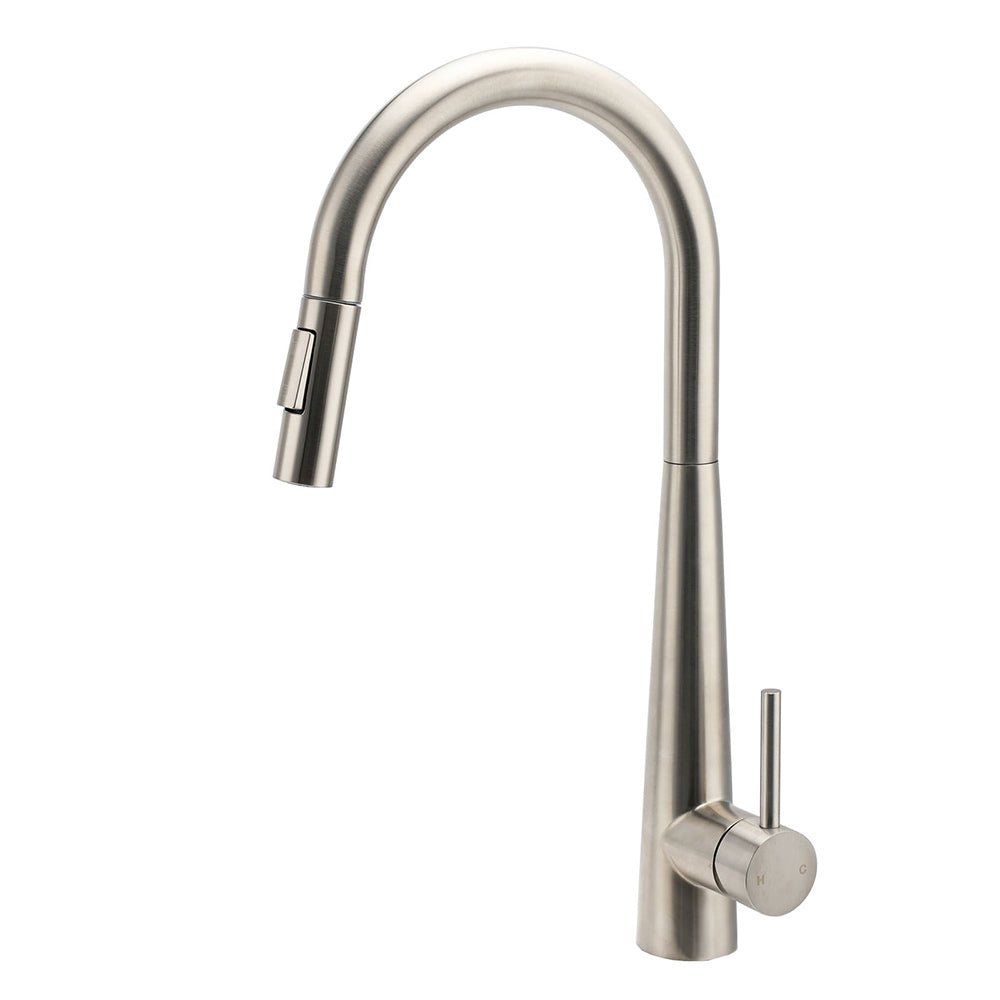 Brushed Nickel Pull Out Kitchen Tap Sink Mixer Faucet Spout 2 Modes Spray Outlet - Furniture > Bathroom > Shower Heads & Screens - Rivercity House & Home Co. (ABN 18 642 972 209) - Affordable Modern Furniture Australia