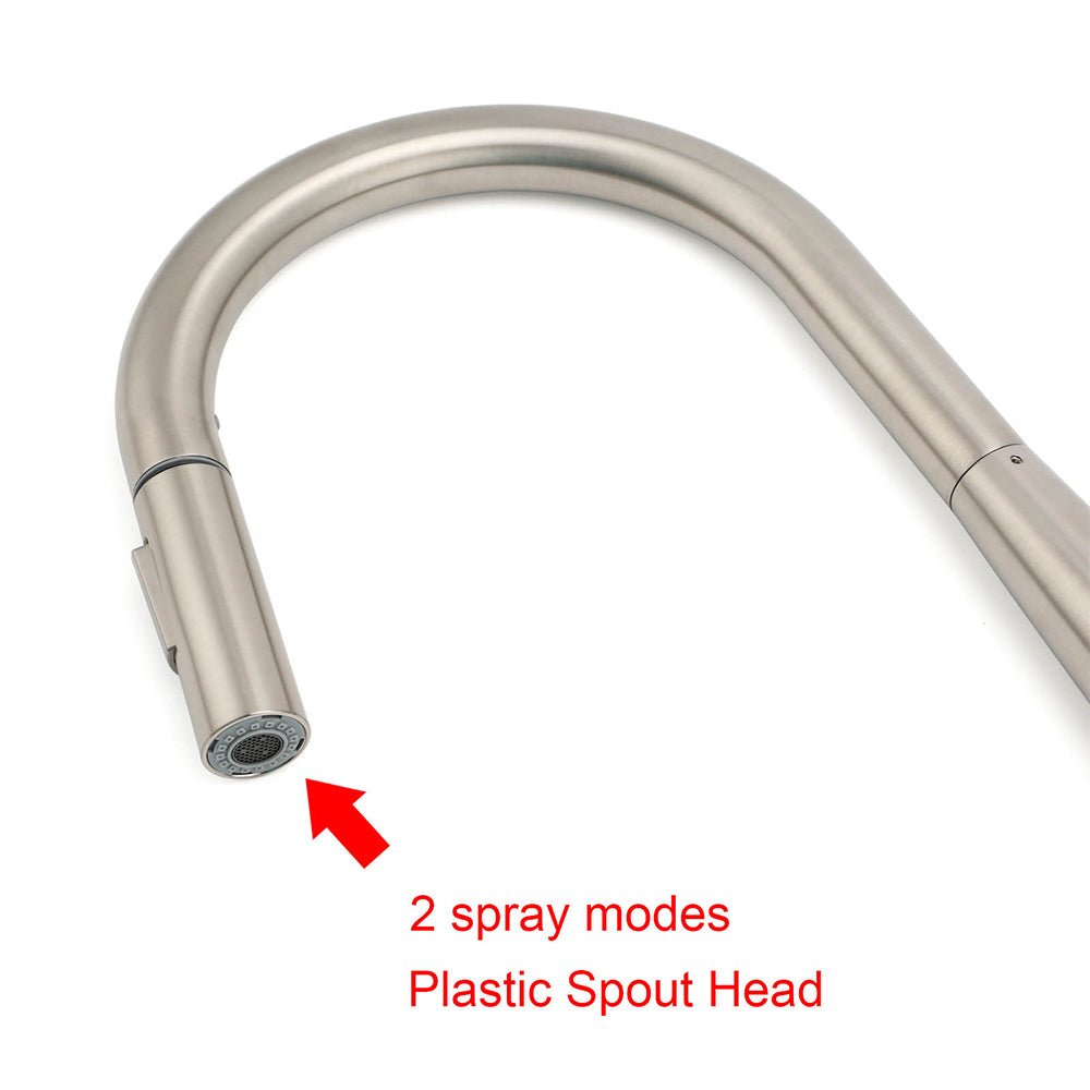 Brushed Nickel Pull Out Kitchen Tap Sink Mixer Faucet Spout 2 Modes Spray Outlet - Furniture > Bathroom > Shower Heads & Screens - Rivercity House & Home Co. (ABN 18 642 972 209) - Affordable Modern Furniture Australia